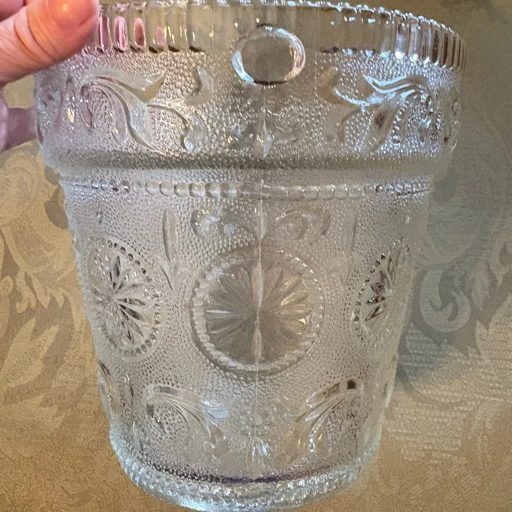 Vintage Brockway Pressed Glass Ice Bucket
